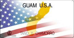 Guam with American Flag Novelty Metal Key Chain KC-12480