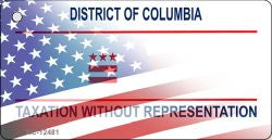 District of Columbia with American Flag Novelty Metal Key Chain KC-12481