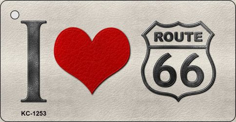 I Love Route 66 Novelty Aluminum Key Chain KC-1253