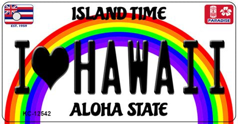 I Love Hawaii Novelty Metal Key Chain KC-12542