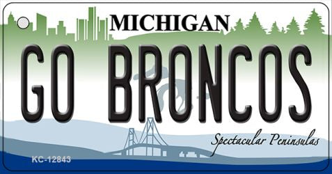 Go Broncos Novelty Metal Key Chain KC-12843