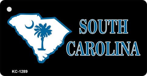 South Carolina State With Flag Novelty Aluminum Key Chain KC-1289