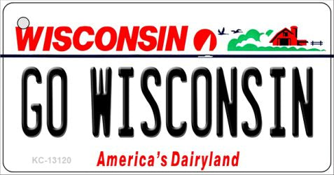 Go Wisconsin Novelty Metal Key Chain KC-13120