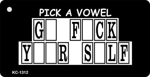 Pick A Vowel Novelty Aluminum Key Chain KC-1312