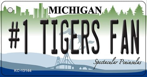 Number 1 Tigers Fan Novelty Metal Key Chain KC-13144