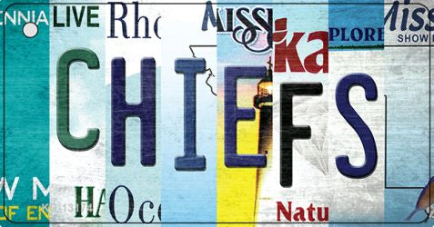 Chiefs Strip Art Novelty Metal Key Chain KC-13174