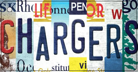 Chargers Strip Art Novelty Metal Key Chain KC-13180