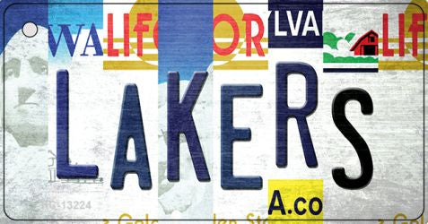 Lakers Strip Art Novelty Metal Key Chain KC-13224