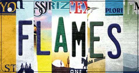 Flames Strip Art Novelty Metal Key Chain KC-13257