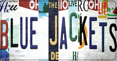 Blue Jackets Strip Art Novelty Metal Key Chain KC-13260