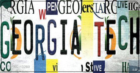 Georgia Tech Strip Art Novelty Metal Key Chain KC-13280
