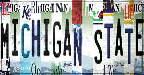 Michigan State Strip Art Novelty Metal Key Chain KC-13288