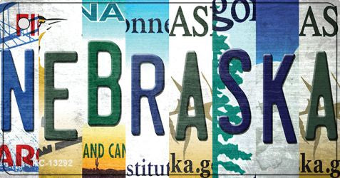 Nebraska Strip Art Novelty Metal Key Chain KC-13292