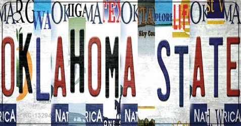 Oklahoma State Strip Art Novelty Metal Key Chain KC-13294
