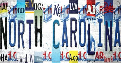 North Carolina Strip Art Novelty Metal Key Chain KC-13302