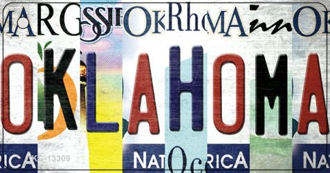 Oklahoma Strip Art Novelty Metal Key Chain KC-13309