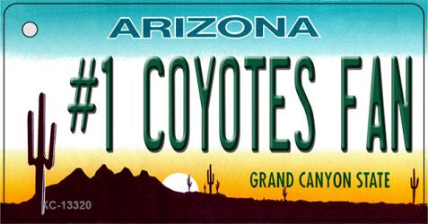 Number 1 Coyotes Fan Novelty Metal Key Chain KC-13320