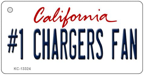 Number 1 Chargers Fan Novelty Metal Key Chain KC-13324