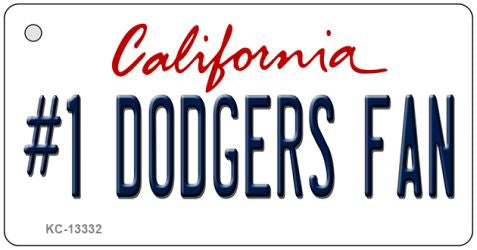 Number 1 Dodgers Fan Novelty Metal Key Chain KC-13332