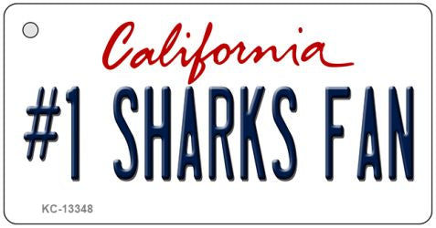 Number 1 Sharks Fan Novelty Metal Key Chain KC-13348