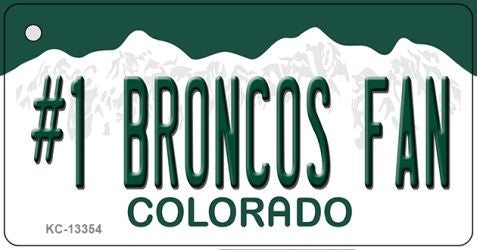Number 1 Broncos Fan Novelty Metal Key Chain KC-13354