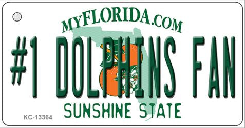 Number 1 Dolphins Fan Novelty Metal Key Chain KC-13364