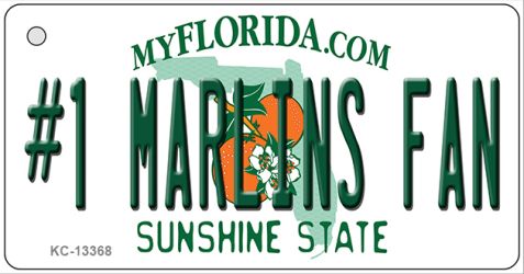 Number 1 Marlins Fan Novelty Metal Key Chain KC-13368