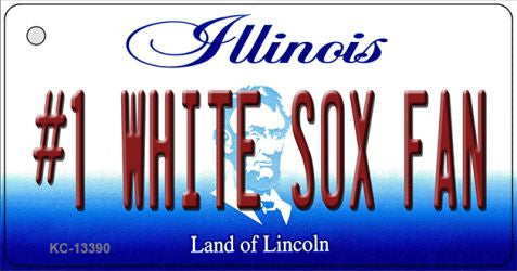 Number 1 White Sox Fan Novelty Metal Key Chain KC-13390