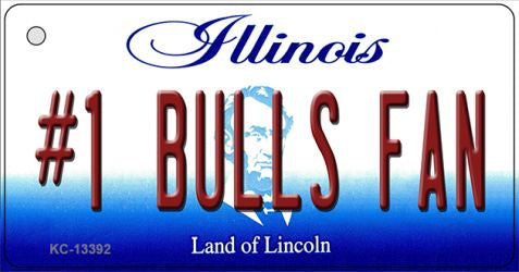 Number 1 Bulls Fan Novelty Metal Key Chain KC-13392