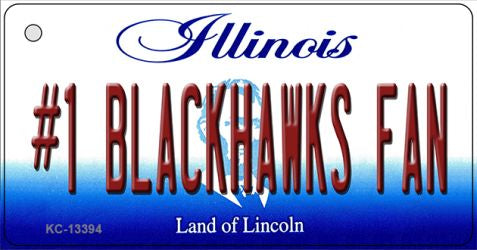 Number 1 Blackhawks Fan Novelty Metal Key Chain KC-13394