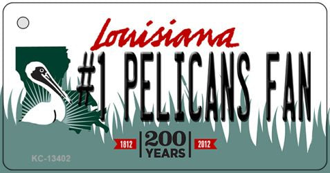 Number 1 Pelicans Fan Novelty Metal Key Chain KC-13402