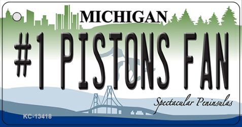 Number 1 Pistons Fan Novelty Metal Key Chain KC-13418