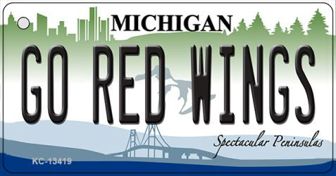 Go Red Wings Novelty Metal Key Chain KC-13419