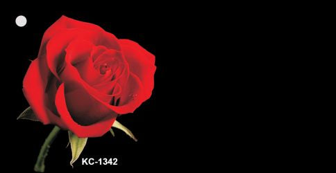 Red Rose OffSet Novelty Aluminum Key Chain KC-1342