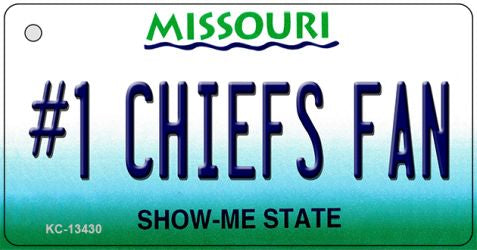 Number 1 Chiefs Fan Novelty Metal Key Chain KC-13430