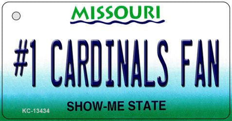 Number 1 Cardinals Fan Novelty Metal Key Chain KC-13434
