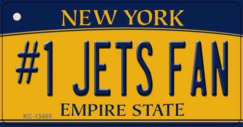 Numbers 1 Jets Fan Novelty Metal Key Chain KC-13450