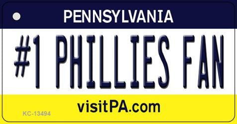 Number 1 Phillies Fan Novelty Metal Key Chain KC-13494