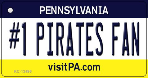 Number 1 Pirates Fan Novelty Metal Key Chain KC-13496