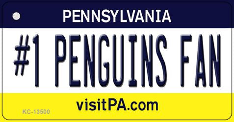 Number 1 Penguins Fan Novelty Metal Key Chain KC-13500