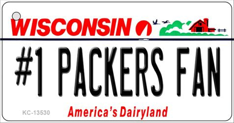 Number 1 Packers Fan Novelty Metal Key Chain KC-13530