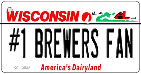 Number 1 Brewers Fan Novelty Metal Key Chain KC-13532
