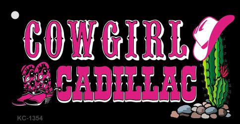 Cowgirl Cadillac Novelty Metal Key Chain KC-1354