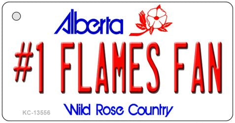 Number 1 Flames Fan Novelty Metal Key Chain KC-13556