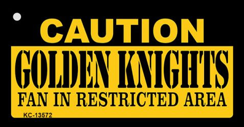 Caution Golden Knights Novelty Metal Key Chain KC-13572