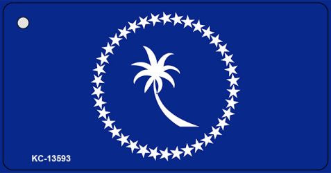 Chuuk Island Flag Novelty Metal Key Chain KC-13593