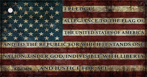 I Pledge Allegiance Flag Novelty Metal Key Chain KC-13629