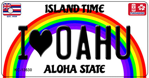 I Heart Oahu Novelty Metal Key Chain KC-13630