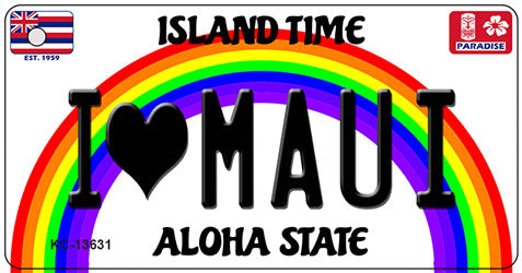 I Heart Maui Novelty Metal Key Chain KC-13631