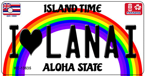 I Heart Lanai Novelty Metal Key Chain KC-13635